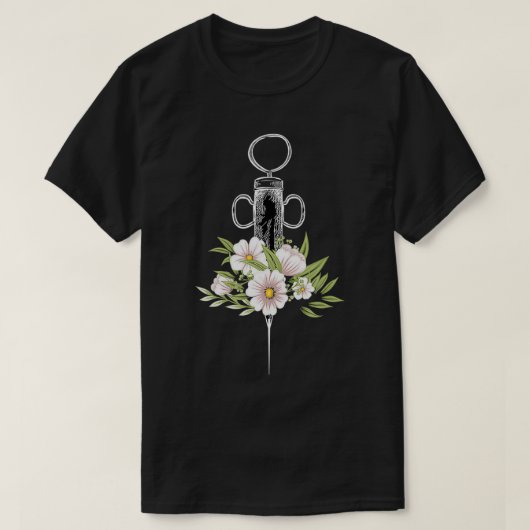 Phlebotomistライフ注入Phlebotomy花Syr Tシャツ (デザイン正面)