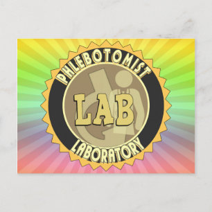 PHLEBOTOMISTラボラトリのバッジのロゴ ポストカード