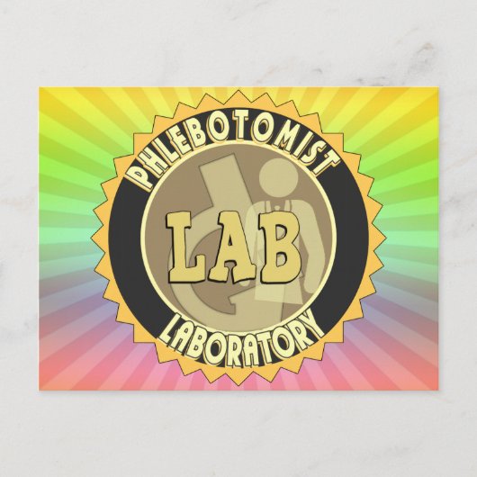 PHLEBOTOMISTラボラトリのバッジのロゴ ポストカード (正面)
