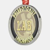 PHLEBOTOMISTラボラトリのバッジのロゴ メタルオーナメント (左)