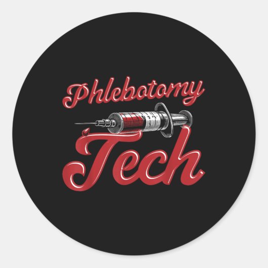 Phlebotomist技術技術者Phlebotomy Tech ラウンドシール (正面)