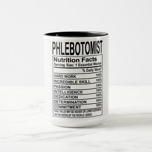 Phlebotomist栄養事実 マグカップ (中央)