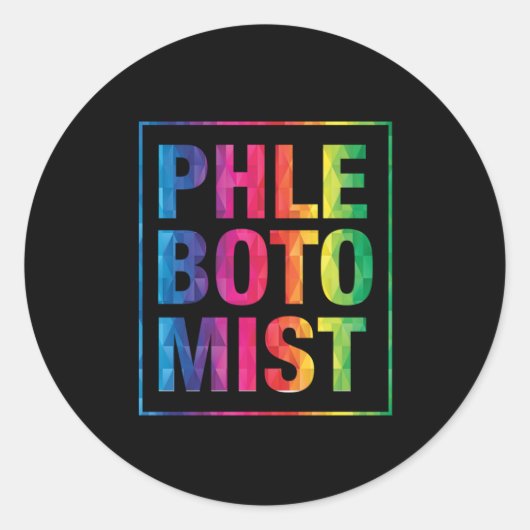 Phlebotomist血カラフル注射器Gif ラウンドシール (正面)