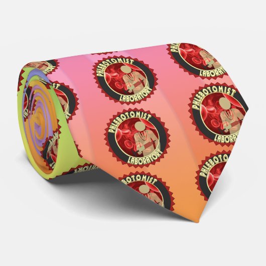 PHLEBOTOMIST血液ロゴ ネクタイ (ロール)