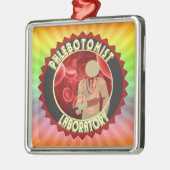 PHLEBOTOMIST血液ロゴ メタルオーナメント (左)