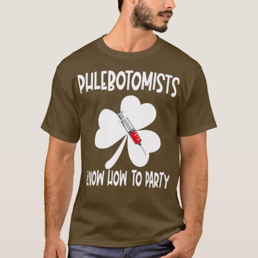 Phlebotomist血液研究所St patricks day おもしろい Tシャツ (正面)