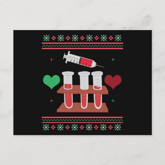 Phlebotomist醜いクリスマスセータークリスマス ポストカード (正面)