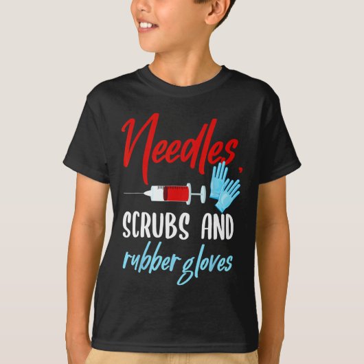 Phlebotomist針スクラブ手袋切開技術 Tシャツ (正面)