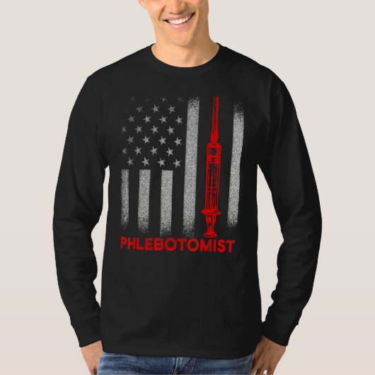 Phlebotomist針旗Phlebotomy技術者1 Tシャツ (正面)