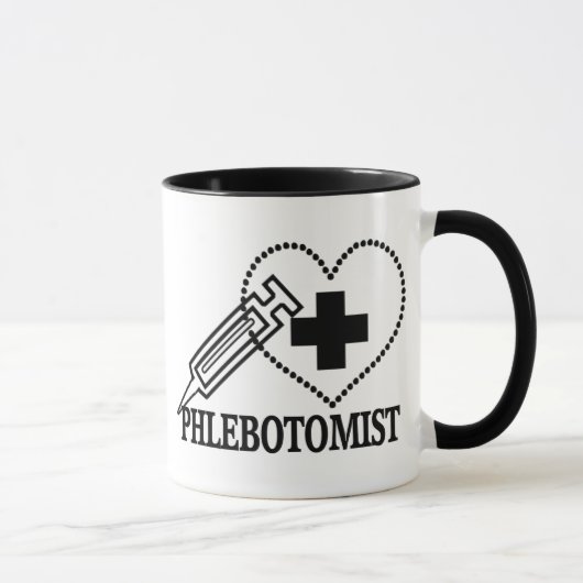 PHLEBOTOMIST -医学スポイトのハート マグカップ (右)