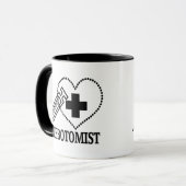 PHLEBOTOMIST -医学スポイトのハート マグカップ (正面左)