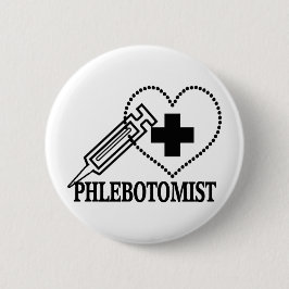 PHLEBOTOMIST -医学スポイトのハート 缶バッジ