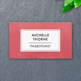 Phlebotomist Blood Lab Techナースレッドウォーター色 名刺