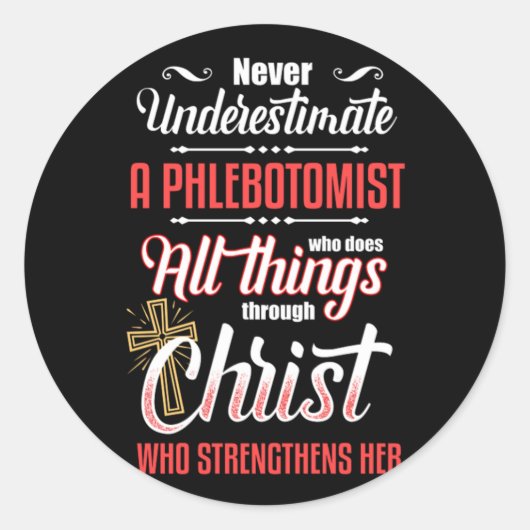 Phlebotomist Christ Jesus Phlebotomy Blood Gift ラウンドシール (正面)