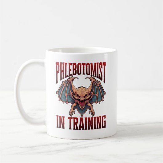 Phlebotomist in Training Funny Student Bat コーヒーマグカップ (左)
