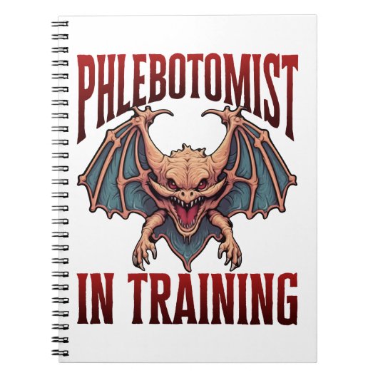 Phlebotomist in Training Funny Student Bat ノートブック (正面)