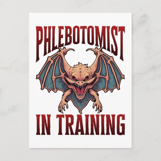 Phlebotomist in Training Funny Student Bat ポストカード (正面)
