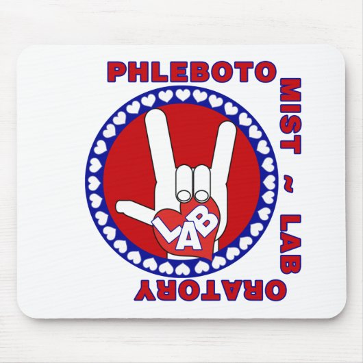 PHLEBOTOMIST LOVEロゴLABAORTORY マウスパッド (正面)
