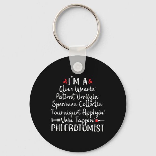 Phlebotomist Phlebotomy技術者のおもしろいナースCli キーホルダー (正面)