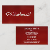 Phlebotomist Red名刺 名刺 (正面/裏面)
