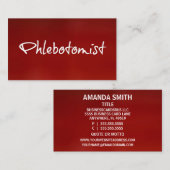 Phlebotomist Red名刺 名刺 (正面/裏面)