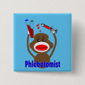 Phlebotomist Sock Monkey 缶バッジ (正面)