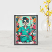 Phlebotomist Tarot Card Skeleton Phlebotomy Tech P カード (黄色い花)