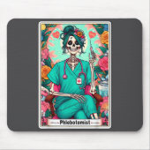 Phlebotomist Tarot Card Skeleton Phlebotomy Tech P マウスパッド (正面)