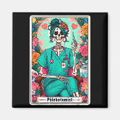 Phlebotomist Tarot Card Skeleton Phlebotomy Tech P マグネット (正面)