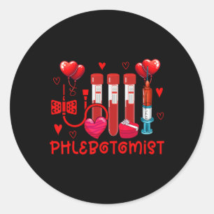 Phlebotomist Valentine's Day Phlebotomist Tools Cu ラウンドシール