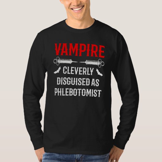 Phlebotomist Vampire Phlebotomy技術者2 Tシャツ (正面)