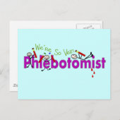 Phlebotomist "We're So Vein"棒人間たち ポストカード (正面/裏面)