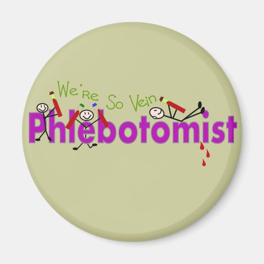 Phlebotomist "We're So Vein"棒人間たち マグネット (正面)