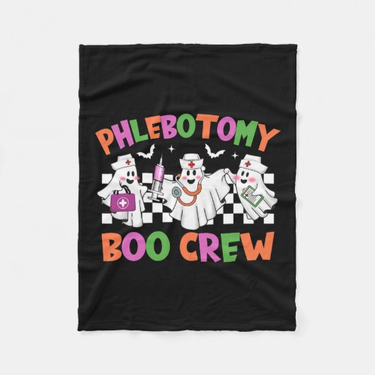 Phlebotomy BooクルーPhlebotomistハロウィーンの衣装 フリースブランケット (正面)