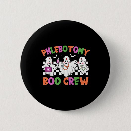 Phlebotomy BooクルーPhlebotomistハロウィーンの衣装 缶バッジ (正面)