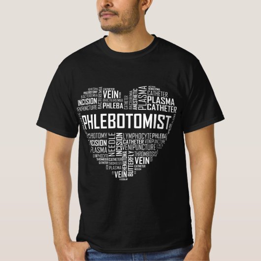 Phlebotomy Technician Phlebotomist Love Heart Gift Tシャツ (正面)