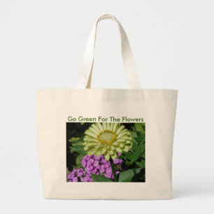 Phlox&Zinniaの花のための環境にやさしいことをしよう ラージトートバッグ