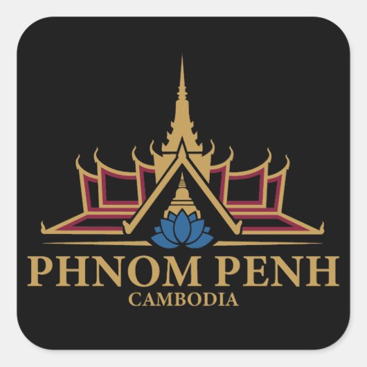 Phnom Penh Cambodia Southeast Asia スクエアシール (正面)