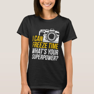 Phoのおもしろい時間撮影デザインを凍結できる Tシャツ