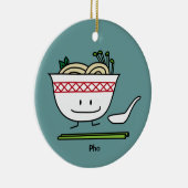 Phoのヌードルボールのベトナムのスープ用のスプーンの箸 セラミックオーナメント (右)