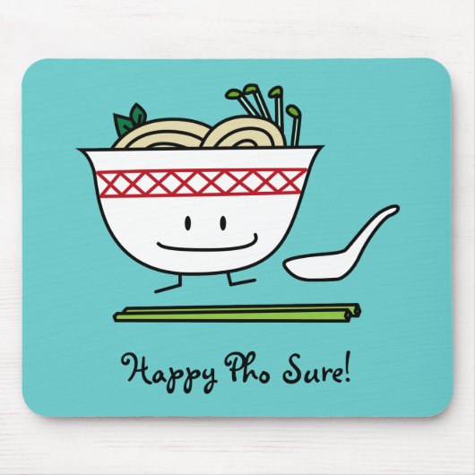 Phoのヌードルボールのベトナムのスープ用のスプーンの箸 マウスパッド (正面)