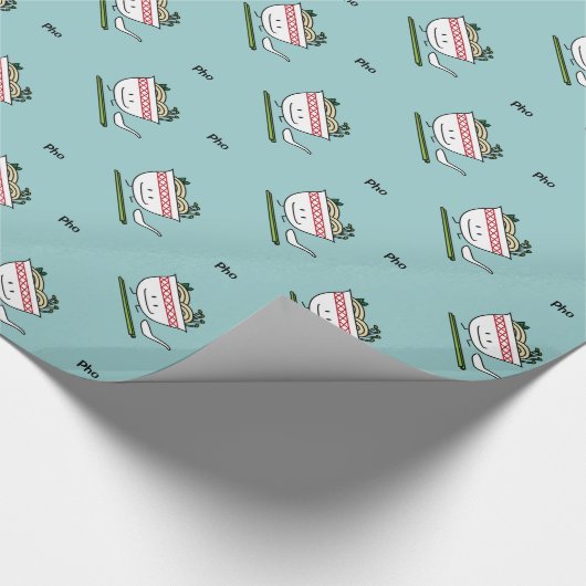 Phoのヌードルボールのベトナムのスープ用のスプーンの箸 ラッピングペーパー (角)