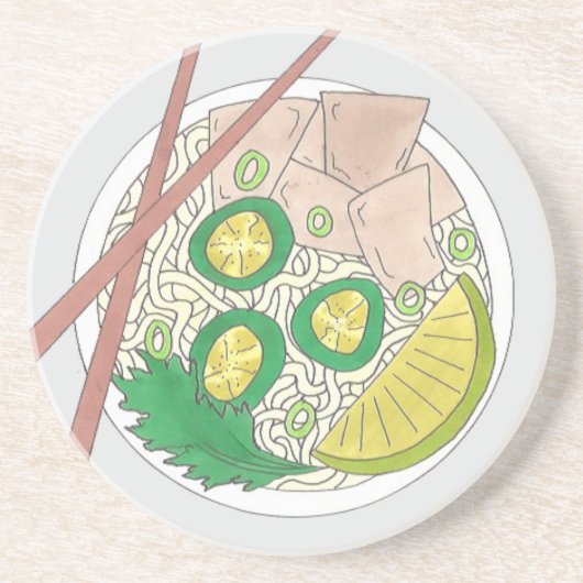 PHOベトナム料理チキンヌードルスープ箸 コースター (正面)