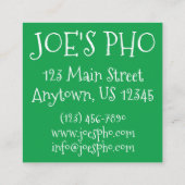 PHOベトナム料理チキンヌードルスープ箸 スクエア名刺 (裏面)