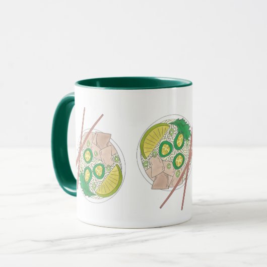 PHOベトナム料理チキンヌードルスープ箸 マグカップ (正面左)