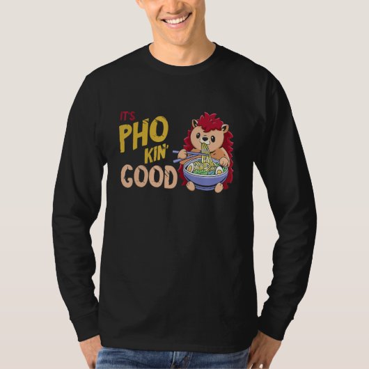 Pho Bowl Hedgehog Good Vietnamese Food  Food Pun J Tシャツ (正面)