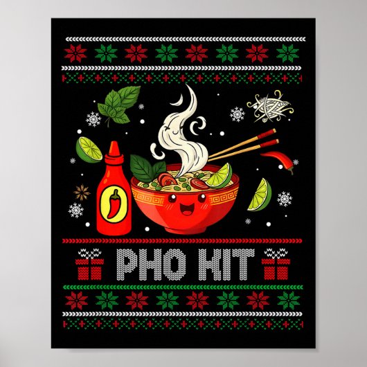 Pho Kit Apparel Ugly Xmas Pajamas Matching Family ポスター (正面)