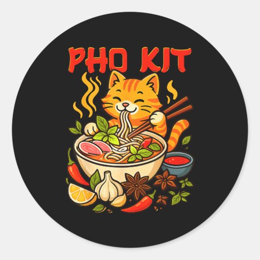 Pho Kit Mariners Cat Funny Meme  ラウンドシール (正面)
