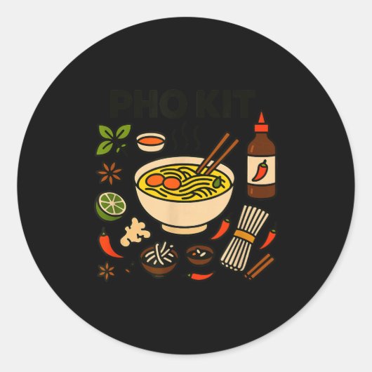 Pho Kit Vietnamese Food ラウンドシール (正面)