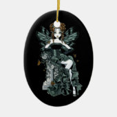 "Phoebe"のゴシック様式オートクチュールの蝶妖精のオーナメント セラミックオーナメント (正面)